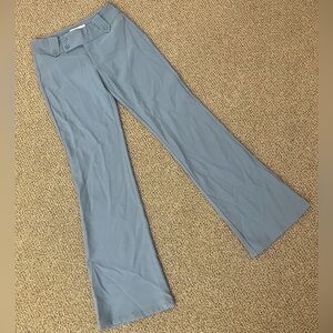 Tiger Mist Blue Flare Pants with button detailing